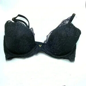 Victoria’s Secret black plunge lace bra size 34DD